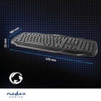 Nedis Bedraad Gaming Toetsenbord | LED | US internationaal | 1 stuks - GKBD100BKUS GKBD100BKUS - thumbnail