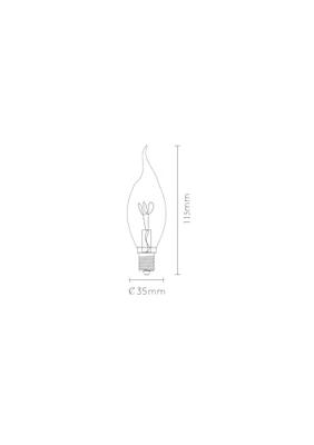 Lucide CT35 - Filament lamp - Ø 3,5 cm - LED Dimb. - E14 - 1x3W 2200K - Amber Lucide CT35 - Filament lamp - Ø 3,5 cm - LED Dimb. - E14 - 1x3W 2200K - Amber