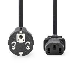Nedis Stroomkabel | Type F (CEE 7/7) Male | IEC-320-C13 | Recht | Recht | Vernikkeld | 2.00 m | Rond | PVC | Zwart | Label - CEGL10030BK20 Nedis Stroomkabel | Type F (CEE 7/7) Male | IEC-320-C13 | Recht | Recht | Vernikkeld | 2.00 m | Rond | PVC | Zwart | Label - CEGL10030BK20