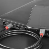 LINDY 36892 2 m USB 2.0 Type C naar Micro-B kabel, Anthra Line - thumbnail