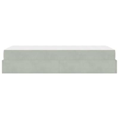Bedframe met matras met opslag Lichtgrijs 90 x 200 cm Fluweel