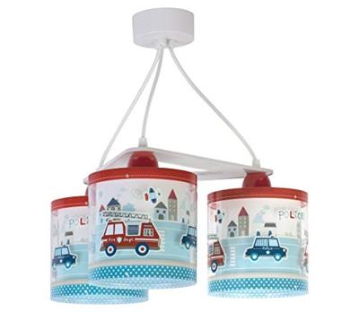 Dalber Kinderkamer hanglampPolice 3-lichts rood met blauw - 60614