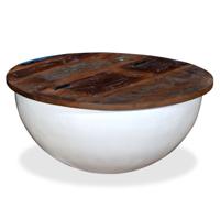 VidaXL Salontafel komvormig massief gerecycled hout wit - thumbnail