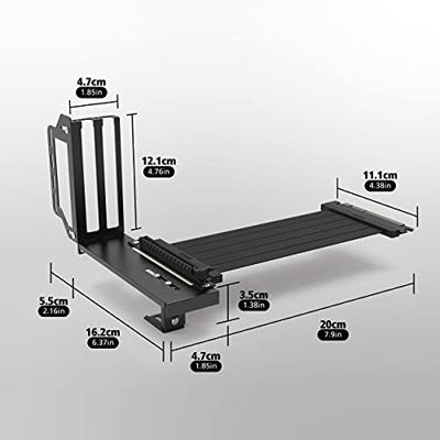 Akasa RISER BLACK PRO, Vertical GPU Holder + Premium PCIe 3.0 Riser cable 90° PCIe 3.0 x16 Female 1