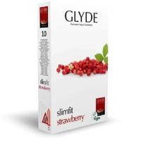 Glyde Premium Vegan Condooms Slimfit Rode Aardbei 10 stuks - thumbnail