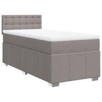 Boxspring met matras stof taupe 80x200 cm - thumbnail