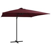 VidaXL Zweefparasol met led-verlichting 250x250 cm bordeauxrood - thumbnail
