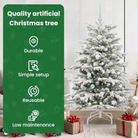 VidaXL Kunstmatige inklapbare kerstboom wit 150 cm pe en pvc - thumbnail