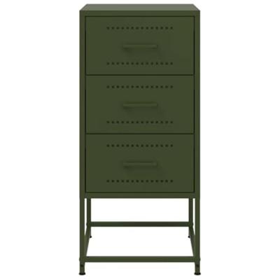 Nachtkastjes 2 st 36x39x78 cm staal olijfgroen