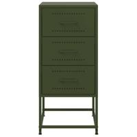 Nachtkastjes 2 st 36x39x78 cm staal olijfgroen - thumbnail