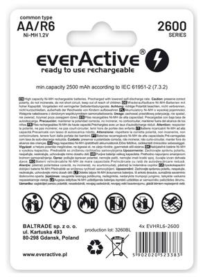 Akumulatorki everActive Ni-MH R6 AA 2600 mAh Professional Line
