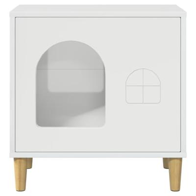 Kattenhuis Glanzend Wit 51 x 30 x 52 cm Bewerkt hout