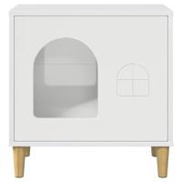 Kattenhuis Glanzend Wit 51 x 30 x 52 cm Bewerkt hout - thumbnail
