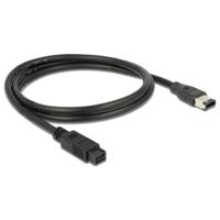 Delock FireWire Aansluitkabel [1x Firewire (400) stekker 9-polig - 1x FireWire (400) stekker 6-polig] 1 m Zwart - thumbnail