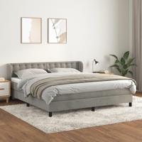 Boxspring met matras fluweel lichtgrijs 180x200 cm - thumbnail