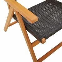 7-delige Tuinset poly rattan en massief hout zwart - thumbnail