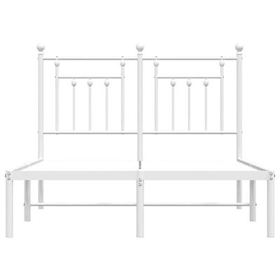 Bedframe met hoofdbord metaal wit 120x190 cm