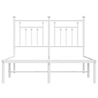 Bedframe met hoofdbord metaal wit 120x190 cm - thumbnail