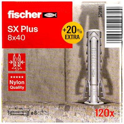 Fischer 573161 SX Plus Plug 40 mm 8 mm 120 stuk(s) Fischer 573161 SX Plus Plug 40 mm 8 mm 120 stuk(s)