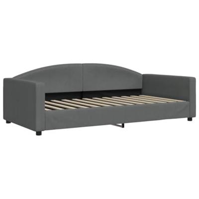 Slaapbank onderschuifbed en lades 100x200 cm stof donkergrijs