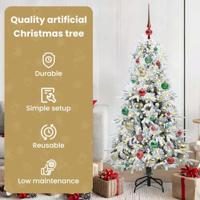 VidaXL Kunstmatige inklapbare kerstboom wit 150 cm pe en pvc - thumbnail