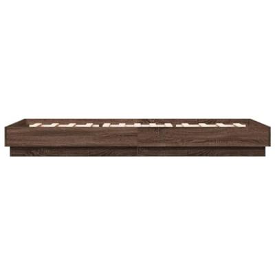 Bedframe met LED-verlichting bruin eikenkleurig 100x200 cm Bedframe met LED-verlichting bruin eikenkleurig 100x200 cm