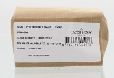 Jacob Hooy Peperkorrels zwart 250 Gram Jacob Hooy Peperkorrels zwart 250 Gram