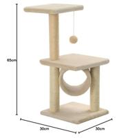 VidaXL Kattenkrabpaal met sisal krabpalen 65 cm beige - thumbnail