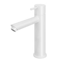 Hotbath Cobber middelhoge wastafelmengkraan met rechte uitloop zonder waste mat wit CB003MSWH - thumbnail