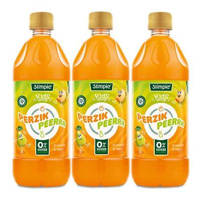 Slimpie - Perzik Peerrr Kids Siroop - 3x 580ml