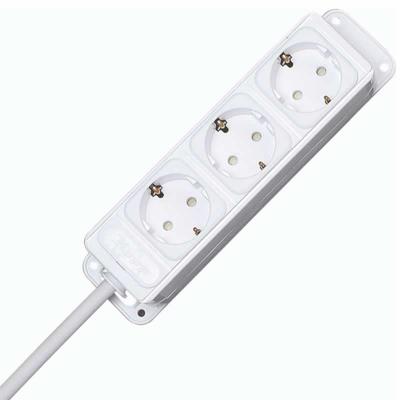 Kopp stekkerdoos 3 stopcontacten kinderveilig 1,4M snoer haakse stekker wit met bevestiging gaten