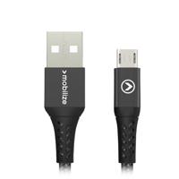 Mobilize Strong Nylon Cable USB to Micro USB 20cm. 12W Black - thumbnail