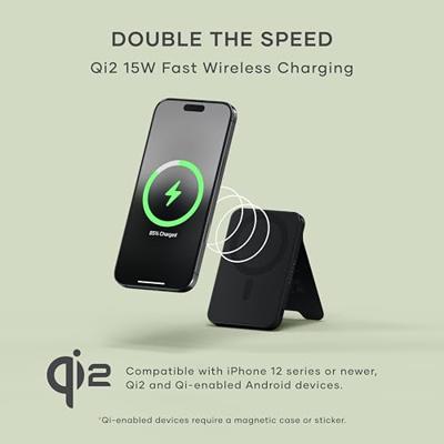 Satechi OntheGo magnetische Qi2 Powerbank met Stand (5.000mAh/20W) - Black - thumbnail