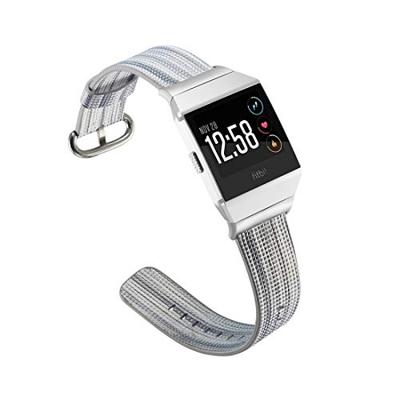 By Qubix - Compatible met Fitbit Ionic TPU bandje - Grijs/Blauw - Compatible fitbit bandje