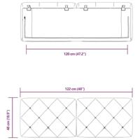 Hoofdbordkussen 120 cm fluweel donkergrijs - thumbnail