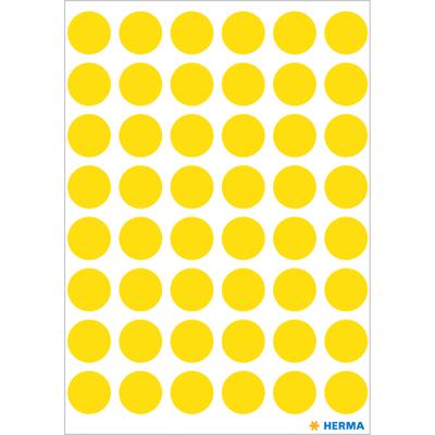 Etiket HERMA 1861 rond 12mm geel 240 stuks