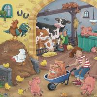 Ravensburger puzzelset boerderij - 3 x 49 stukjes - thumbnail