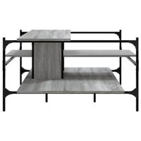 Salontafel 100x100x48,5 cm bewerkt hout grijs sonoma - thumbnail