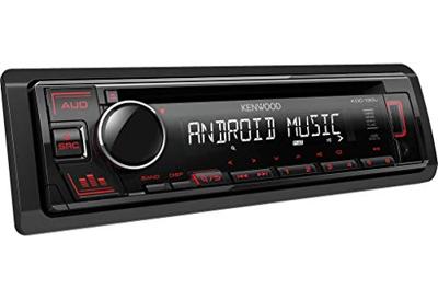 Kenwood KDC-130UR CD-autoradio met RDS (high-performance tuner, USB, AUX-ingang, Android Control, Bass Boost, 4x50 Watt, Rood) Zwart