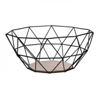 Gusta Fruitmand - Metaal - Hout - 26x25x12 cm - thumbnail