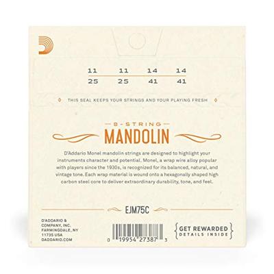 D'Addario EJM75C Monel Medium Plus 11-41 snaren voor mandoline D'Addario EJM75C Monel Medium Plus 11-41 snaren voor mandoline
