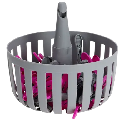 Ultra Clean Wasknijpermand + 30 Knijpers Grijs/Roze