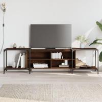 Tv-meubel 203x37x50 cm bewerkt hout bruin eikenkleur - thumbnail
