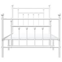 Bedframe met hoofd- en voeteneinde metaal wit 90x190 cm - thumbnail