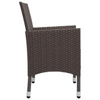 3-delige Tuinset poly rattan en gehard glas bruin - thumbnail