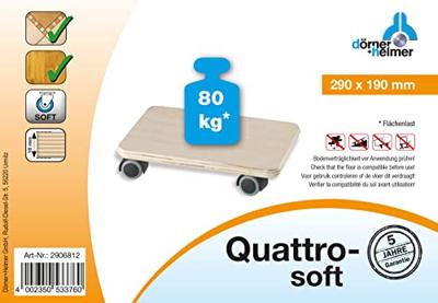 dörner + helmer 2906812 Quattro Soft Transportroller Laadvermogen (max.): 80 kg 290 mm x 190 mm
