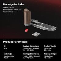 SmallRig Houten L-vormige grip voor Fujifilm X-T50 (charcoal silver) 4736 - thumbnail