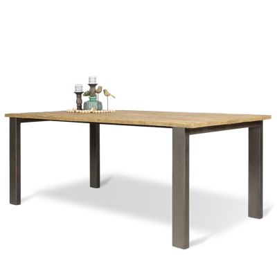 Eettafel (200x100cm) Steelwood - Seasoned Brown