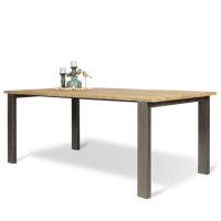 Eettafel (200x100cm) Steelwood - Seasoned Brown - thumbnail