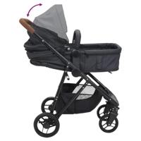 Kinderwagen 2-in-1 staal antracietkleurig en zwart - thumbnail